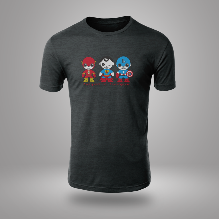art of screen printed shirt design for logan's league fundraiser